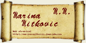 Marina Mitković vizit kartica